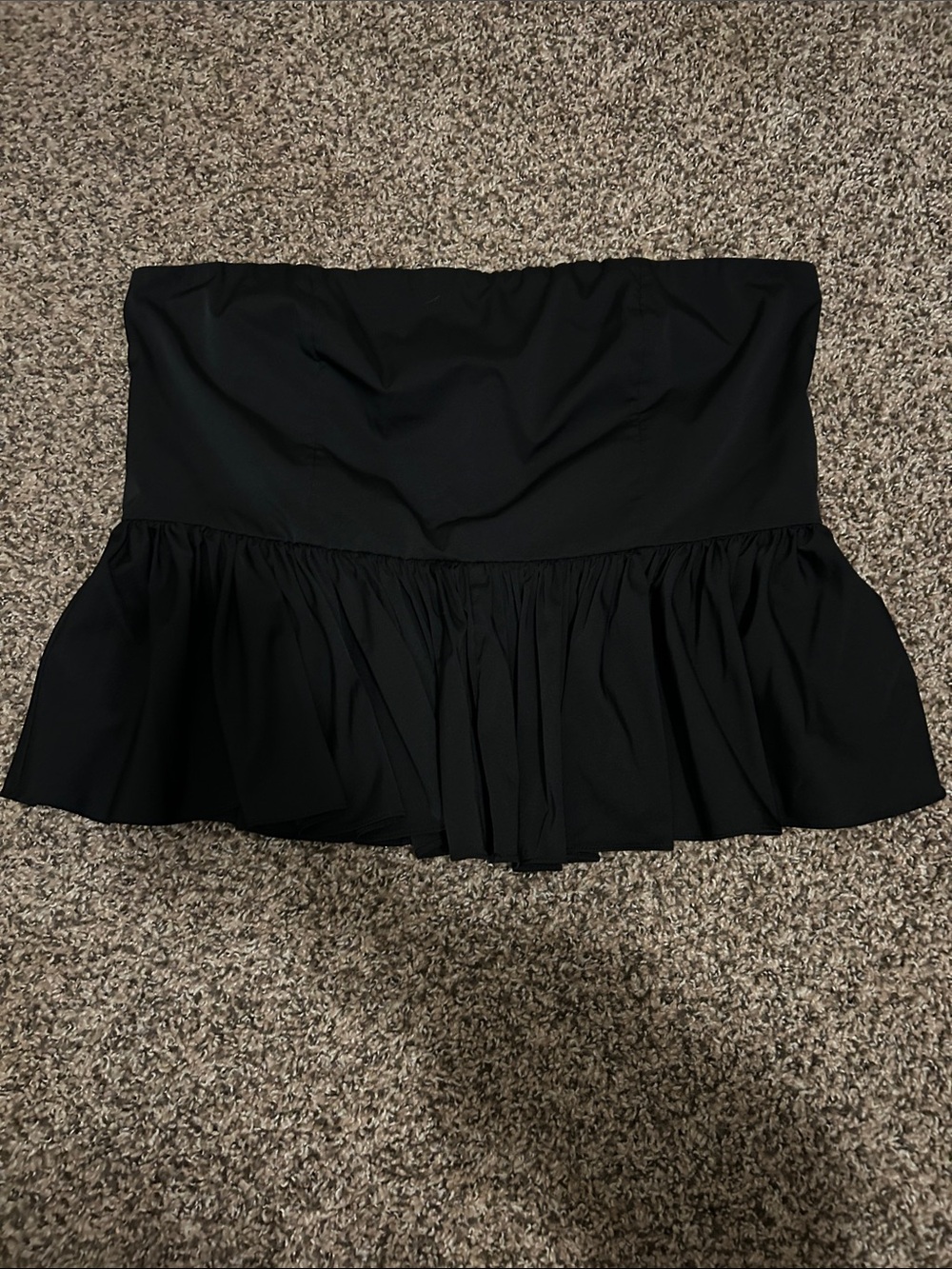 J. Crew Black Strapless Peplum Top